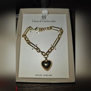 House of Harlow 1960 Gold Heart Bracelet